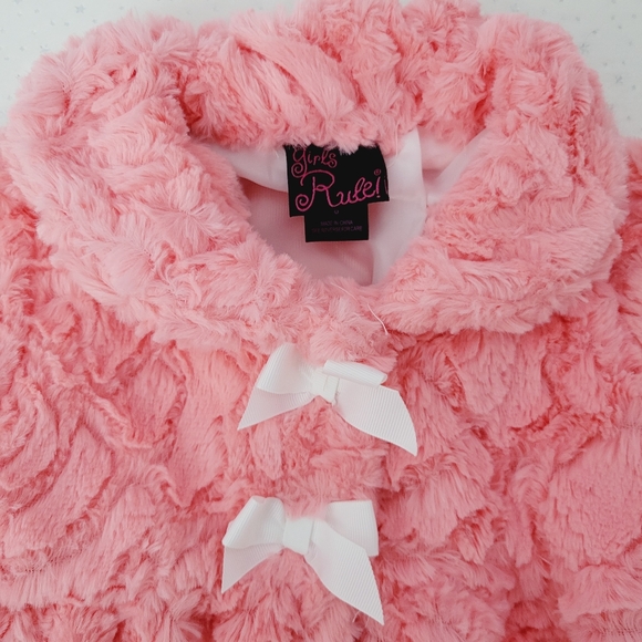 Girls Rule! Fluffy Soft Faux Fur Jacket - Picture 2 of 9
